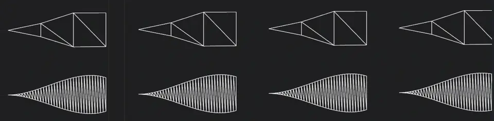 Particle ribbon segments